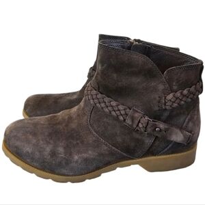 Teva Brown Suede Braided Ankle Boots